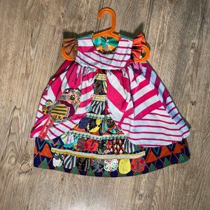 Girl's Handmade Dress, multicolor.